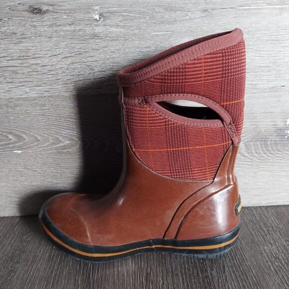 Bogs Plimsoll Prince Of Wales Mid Plaid Boots Size 6 - Picture 6 of 9